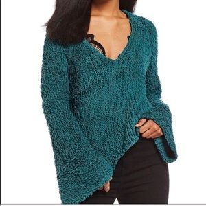 Free People V Neck Bell Sleeve Sweater